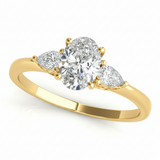 Fashion Rings Oval & Pear Shape Engagement Ring — Yellow Gold