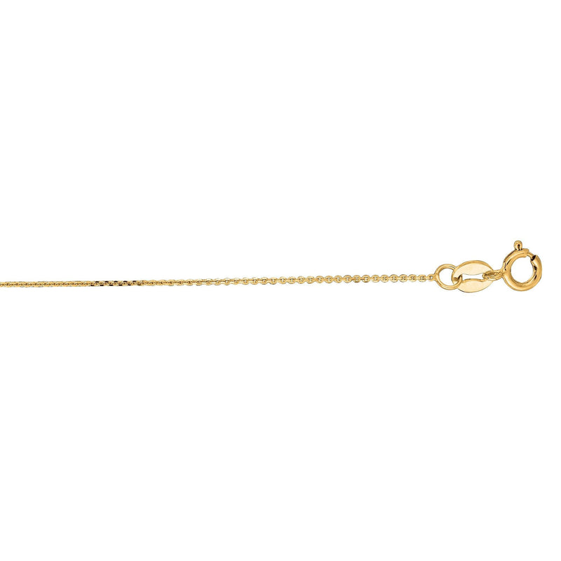 14K Gold .5mm Diamond Cut Flat Cable Chain 