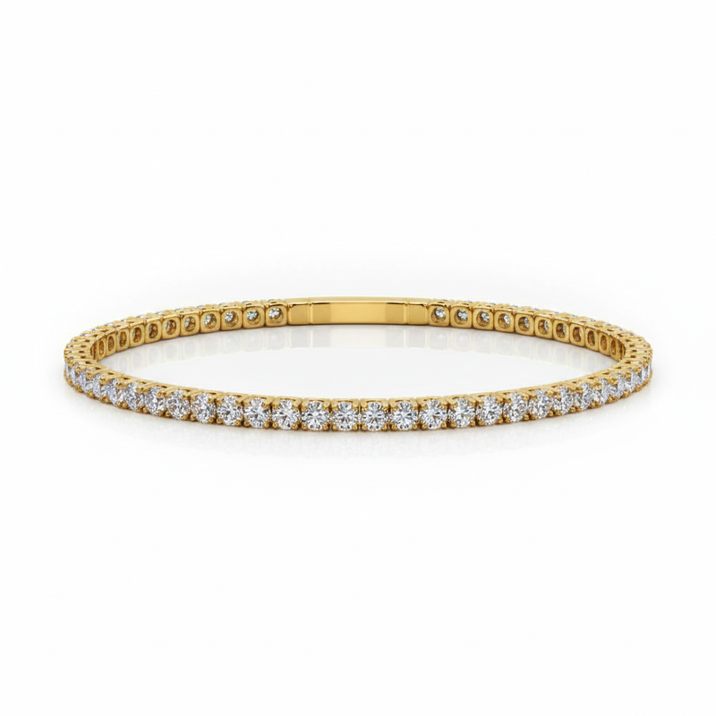 1 5/8 ctw Flexible Eternity Bangle — Yellow Gold