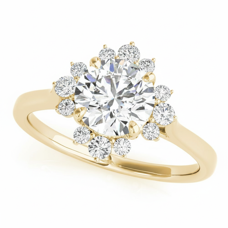 For Round Center Engagement Ring — Yellow Gold