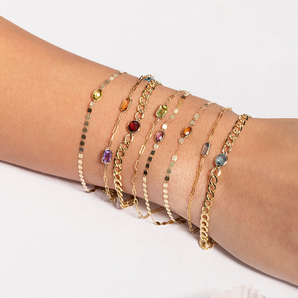 14K Amethyst Mirrored Chain