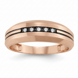 1/20 ctw Gents Ring Channel Bands — Rose Gold