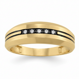 1/20 ctw Gents Ring Channel Bands — Yellow Gold