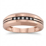 1/20 ctw Gents Ring Channel Bands — Rose Gold