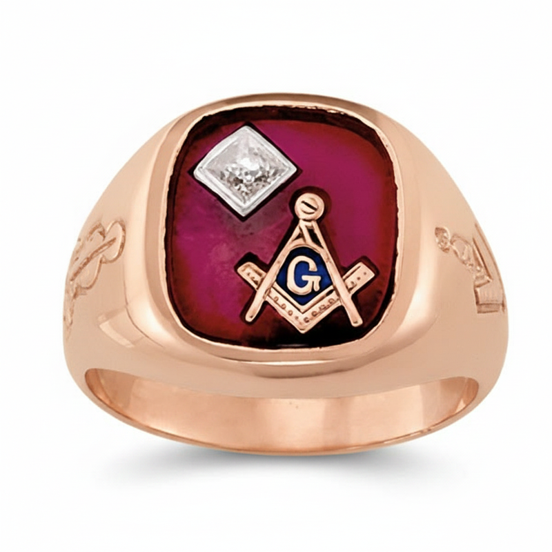 1/20 ctw Natural Diamond Gents Ring (10512) — Rose Gold
