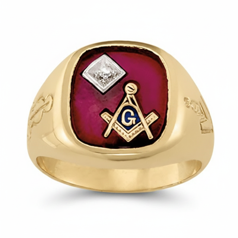 1/20 ctw Natural Diamond Gents Ring (10512) — Yellow Gold