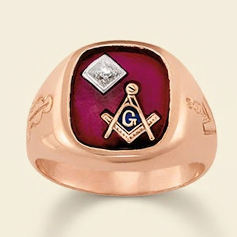 1/20 ctw Natural Diamond Gents Ring (10512) — Rose Gold