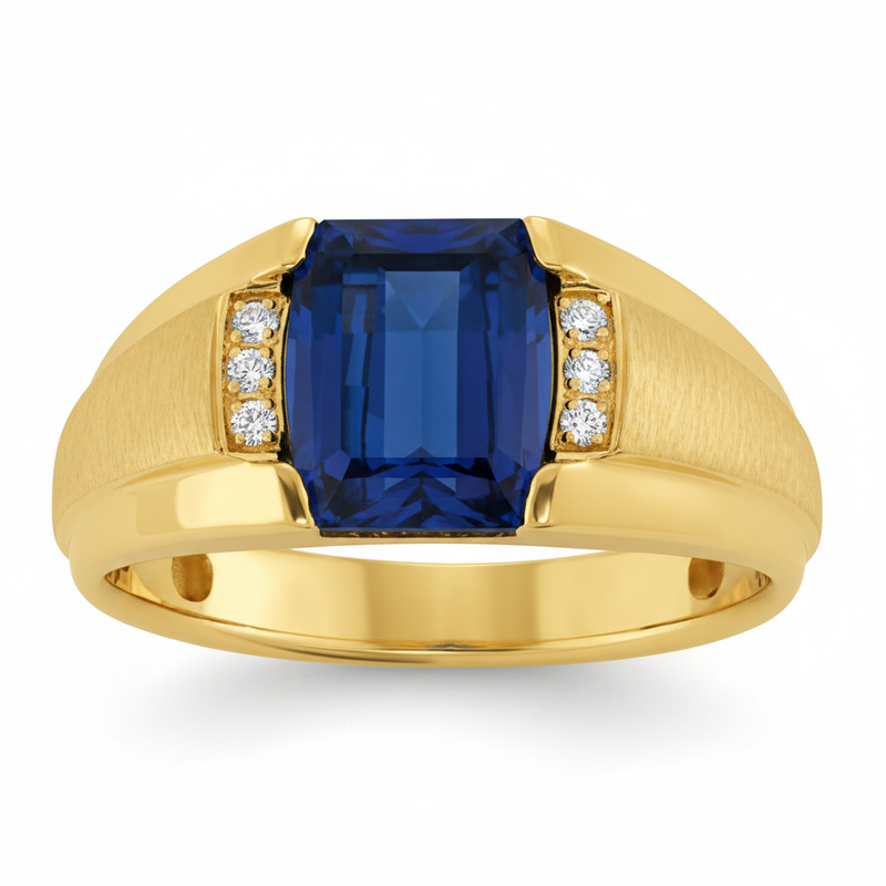 1/20 ctw Natural Diamond Gents Ring (10527) — Yellow Gold
