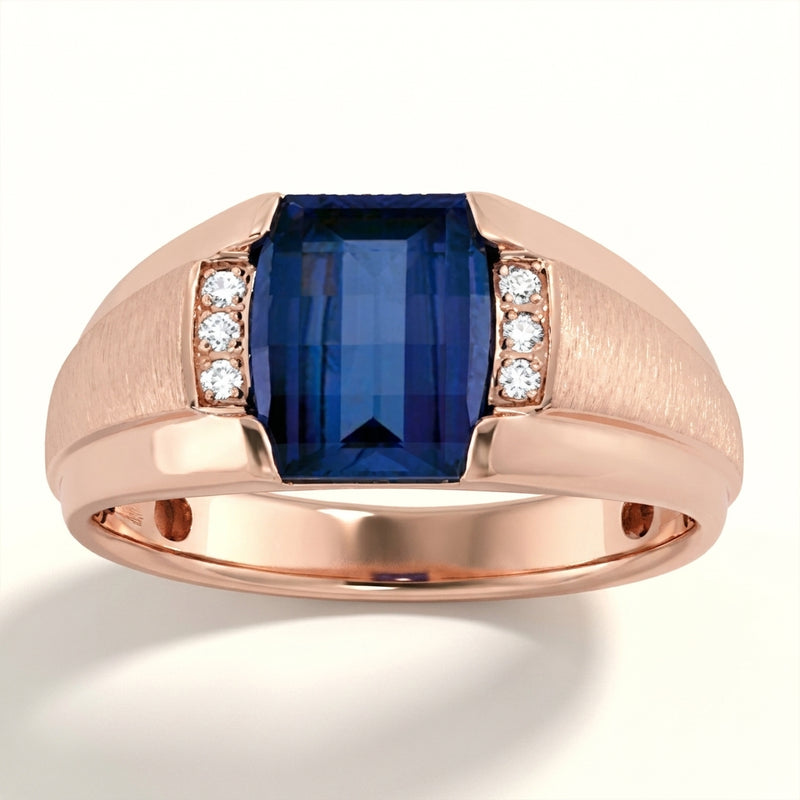 1/20 ctw Natural Diamond Gents Ring (10527) — Rose Gold