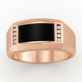 1/15 ctw Natural Diamond Gents Ring — Rose Gold