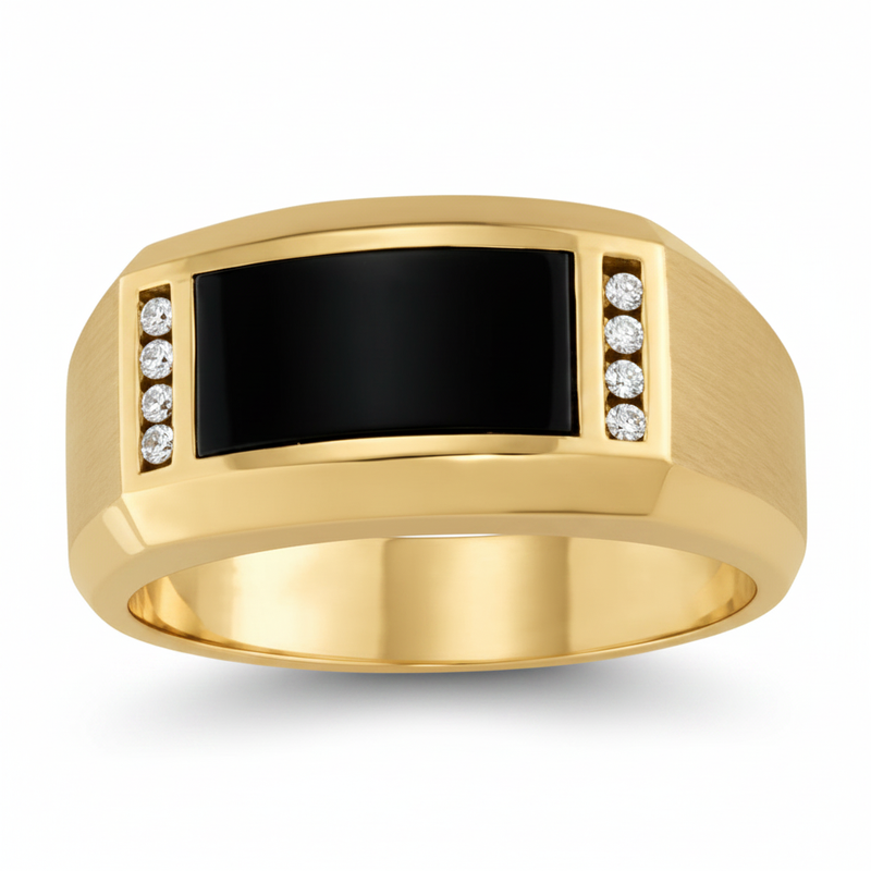 1/15 ctw Natural Diamond Gents Ring — Yellow Gold