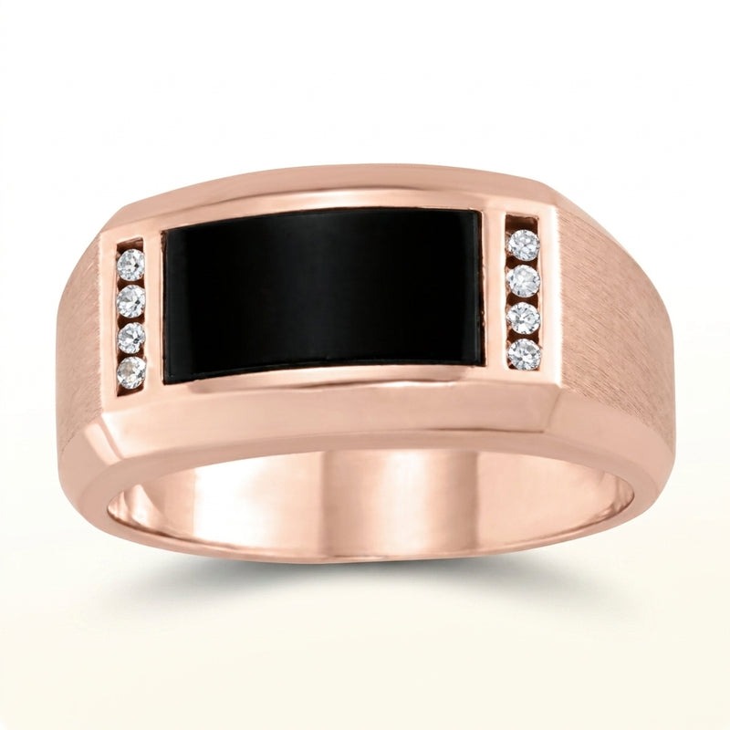 1/15 ctw Natural Diamond Gents Ring — Rose Gold