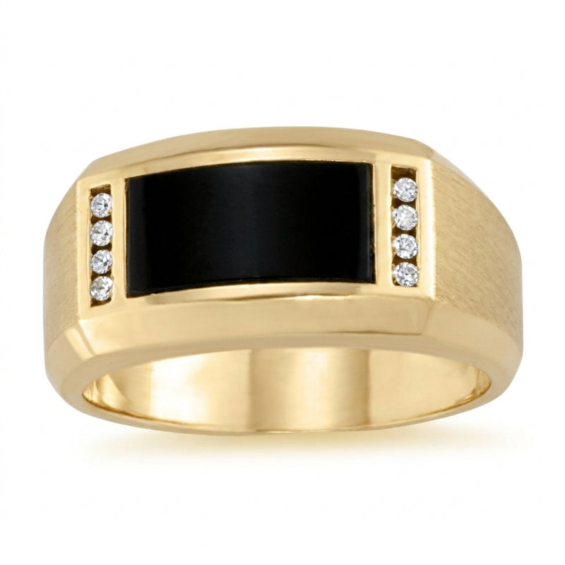 1/15 ctw Natural Diamond Gents Ring — Yellow Gold
