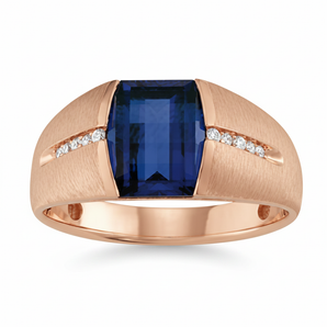 1/10 ctw Natural Diamond Gents Ring — Rose Gold