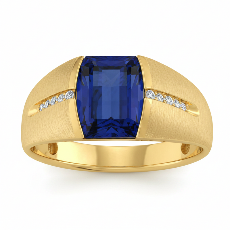 1/10 ctw Natural Diamond Gents Ring — Yellow Gold