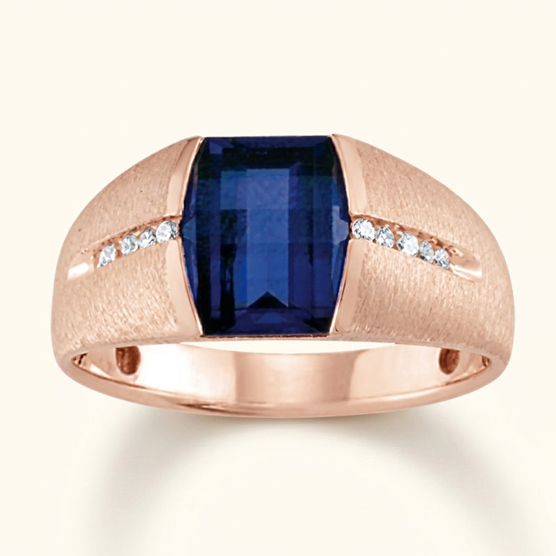 1/10 ctw Natural Diamond Gents Ring — Rose Gold