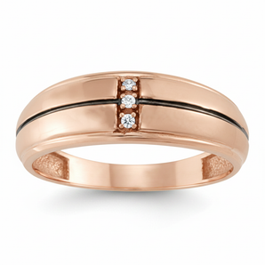 1/20 ctw Gents Ring Solitaires — Rose Gold