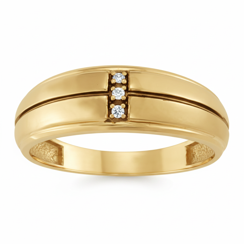 1/20 ctw Gents Ring Solitaires — Yellow Gold