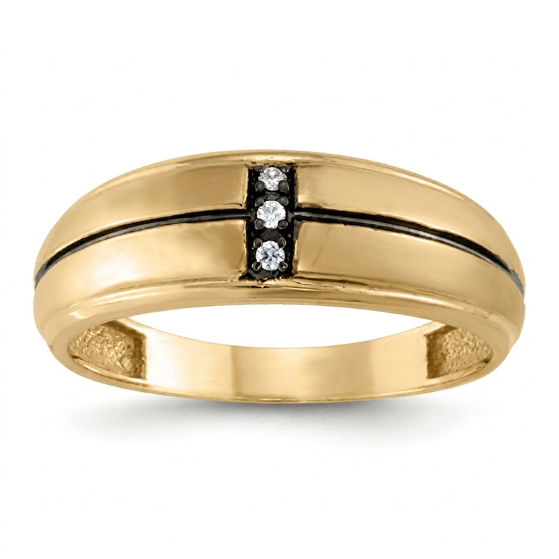 1/20 ctw Gents Ring Solitaires — Yellow Gold