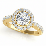 Halo Engagement Ring (Round Center) — 1/2 ct #50530 — Yellow Gold