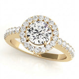 Halo Engagement Ring (Round Center) — 1/2 ct #50530 — Yellow Gold