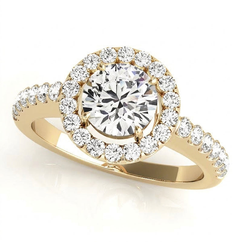 Halo Engagement Ring (Round Center) — 1/2 ct #50530 — Yellow Gold