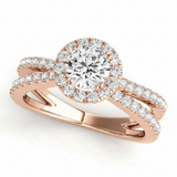 Halo Engagement Ring (Round Center) — 1/2 ct #50531 — Rose Gold