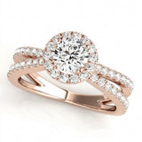 Halo Engagement Ring (Round Center) — 1/2 ct #50531 — Rose Gold