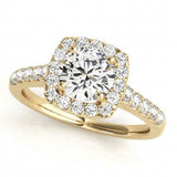 Halo Engagement Ring (Round Center) — 1 1/2 ct #50576 — Yellow Gold