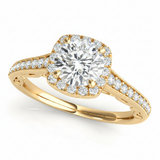 Halo Engagement Ring (Round Center) #50854 — Yellow Gold