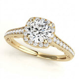 Halo Engagement Ring (Round Center) #50854 — Yellow Gold