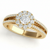 Halo Engagement Ring (Round Center) #50867 — Yellow Gold