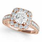Halo Engagement Ring (Round Center) #50875 — Rose Gold