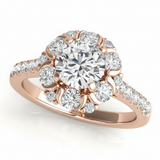 Halo Engagement Ring (Round Center) #50885 — Rose Gold