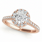 Halo Engagement Ring (Round Center) — 1 1/2 ct #50891 — Rose Gold
