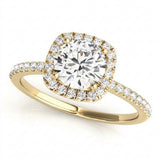 Halo Engagement Ring (Round Center) — 1 1/2 ct #50893 — Yellow Gold