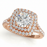 Halo Engagement Ring (Round Center) — 1 1/4 ct — Rose Gold