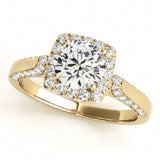 Halo Engagement Ring (Round Center) — 1 ct #50903 — Yellow Gold