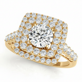 Halo Engagement Ring (Round Center) — 84586 ct — Yellow Gold