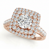 Halo Engagement Ring (Round Center) — 84586 ct — Rose Gold