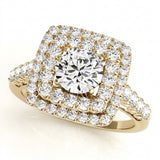 Halo Engagement Ring (Round Center) — 84586 ct — Yellow Gold