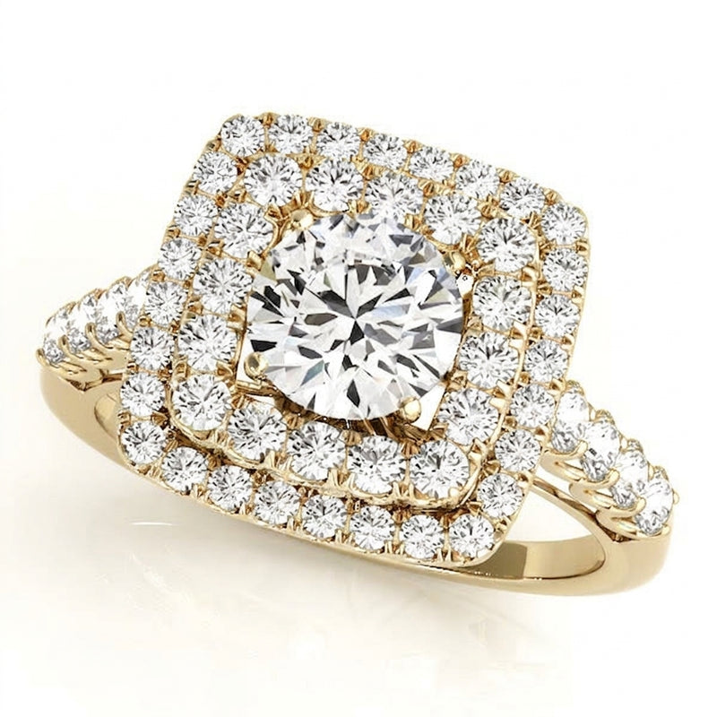 Halo Engagement Ring (Round Center) — 84586 ct — Yellow Gold