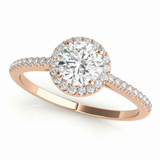 Halo Ring Engagement Ring — Rose Gold
