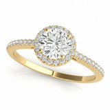 Halo Ring Engagement Ring — Yellow Gold