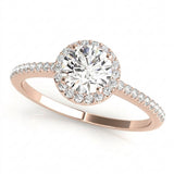 Halo Ring Engagement Ring — Rose Gold