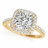 Halo Square & Engagement Ring (Cushion Center) — 83503 6 ct — Yellow Gold