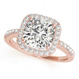 Halo Square & Engagement Ring (Cushion Center) — 83503 6 ct — Rose Gold
