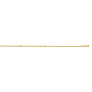14K Gold 2.1mm Semi-Solid Box Chain 