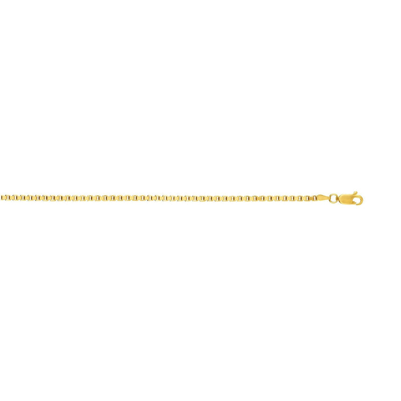 14K Gold 2.5mm Semi-Solid Box Chain 