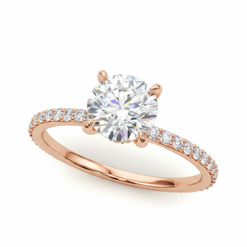 Hidden Halo Engagement Ring — Rose Gold